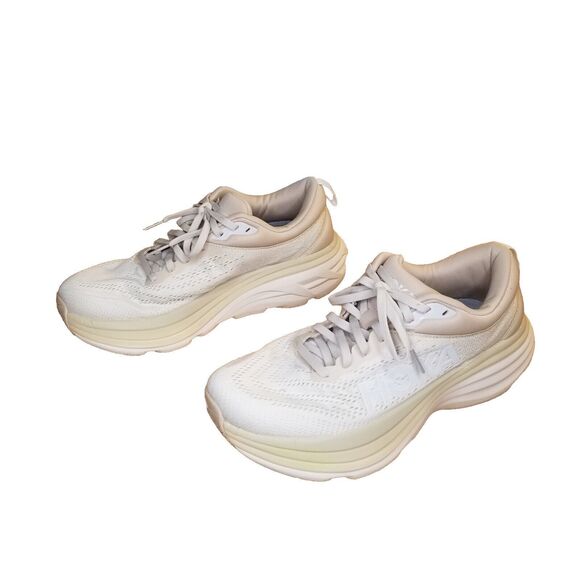 Hoka Bondi 8 Men\'s 7.5 Women\'s 8.5 Sand Vanilla Running Shoe Sneaker 1127952SSEG